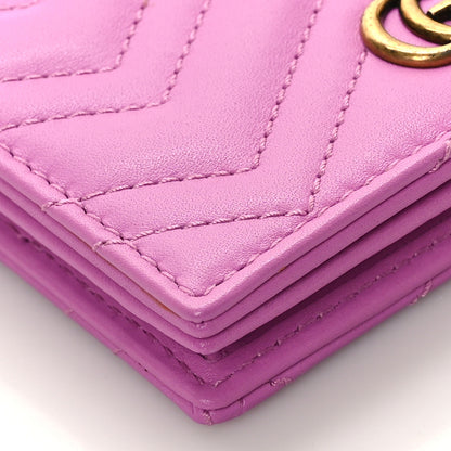 Gucci Calfskin Matelasse GG Marmont Card Case Candy Mousse 7 of 8