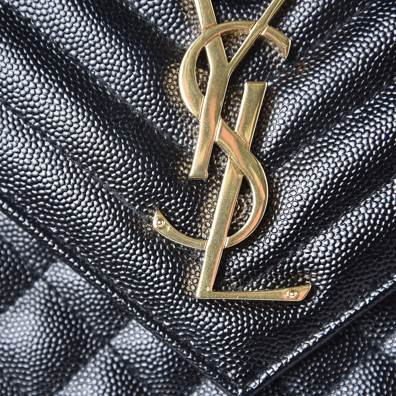 Saint Laurent Grain De Poudre Textured Mixed Matelasse Large Triquilt Monogram Satchel Black 9 of 9