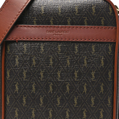 Saint Laurent Canvas Smooth Calfskin Le Monogramme Crossbody Pouch Chestnut 8 of 10