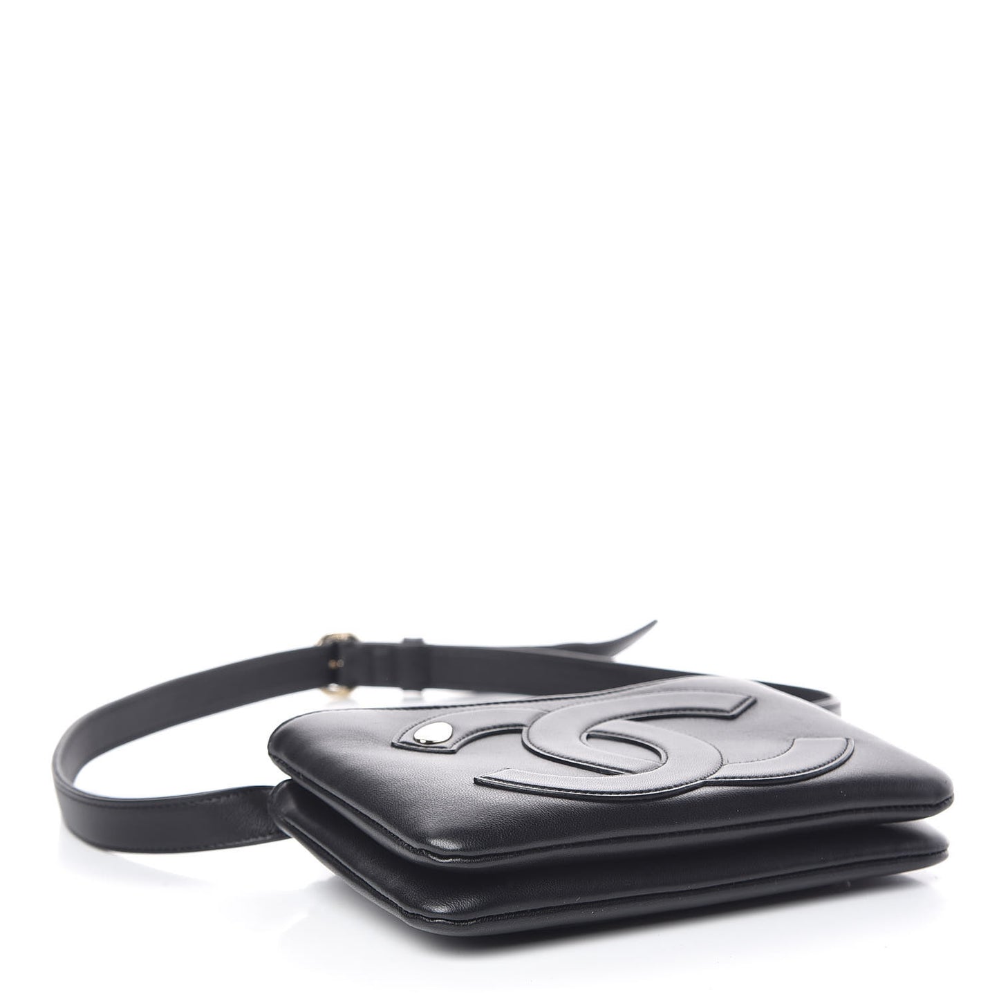 Lambskin CC Mania Waist Belt Bag Black