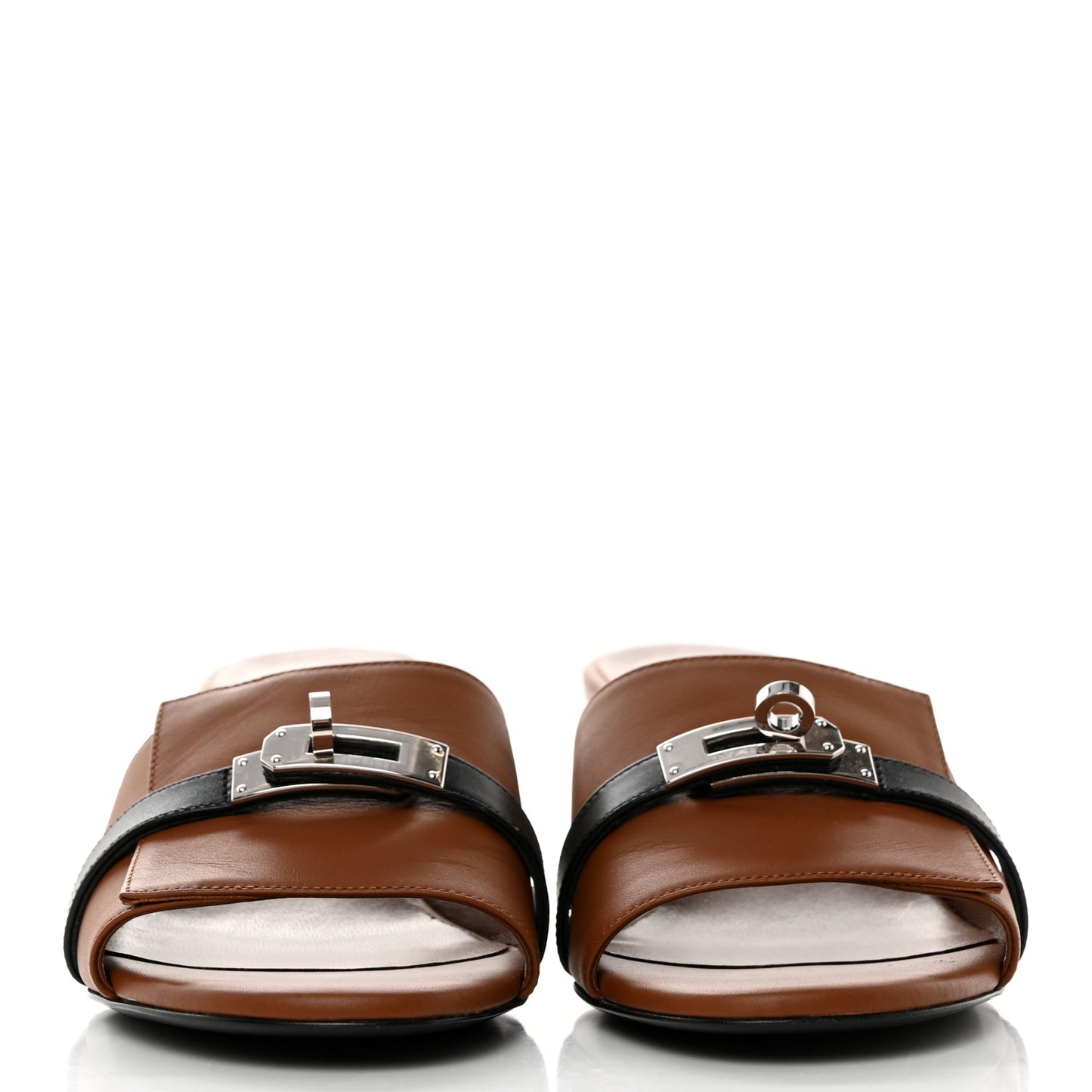 Calfskin Gigi 50 Sandals 38.5 Gold Black