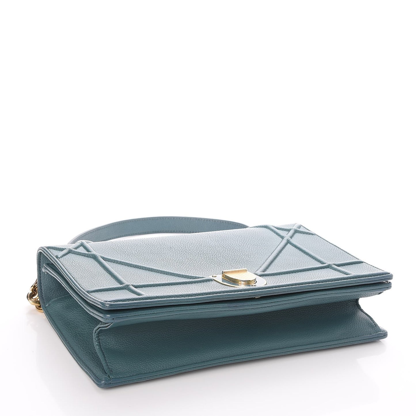 Grained Calfskin Medium Diorama Flap Bag Agave Green