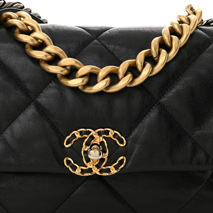 Chanel Goatskin Quilted Large Chanel 19 Flap Black 8 of 11