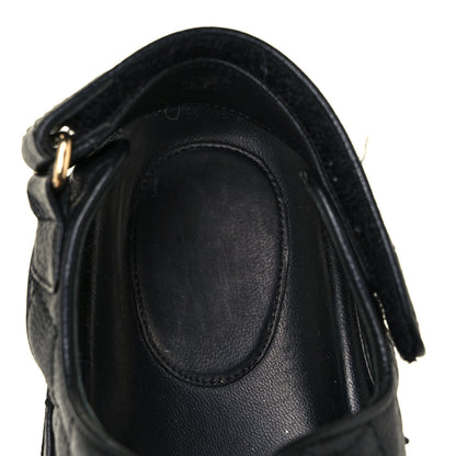 Chanel Grained Calfskin Velcro Dad Sandals 37.5 Black 16 of 20