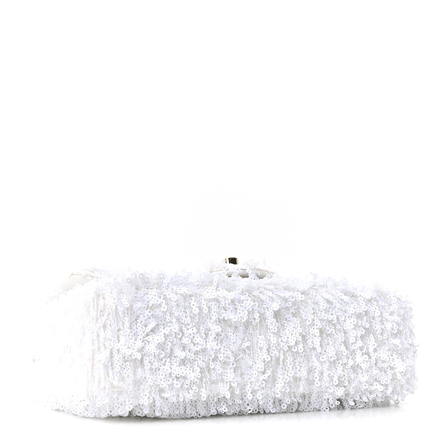Sequin Mini Rectangular Flap White