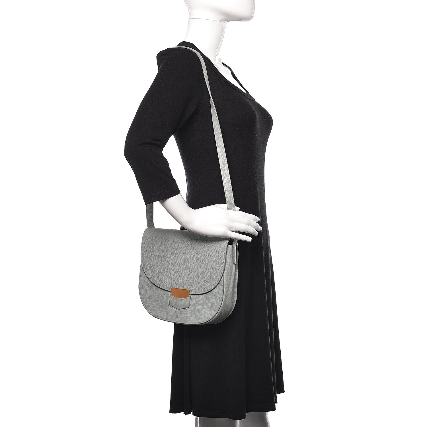 Celine Grained Calfskin Compact Trotteur Cloud 2 of 12