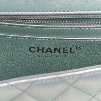 Chanel Iridescent Lambskin Quilted Mini Square Flap Light Blue 6 of 10
