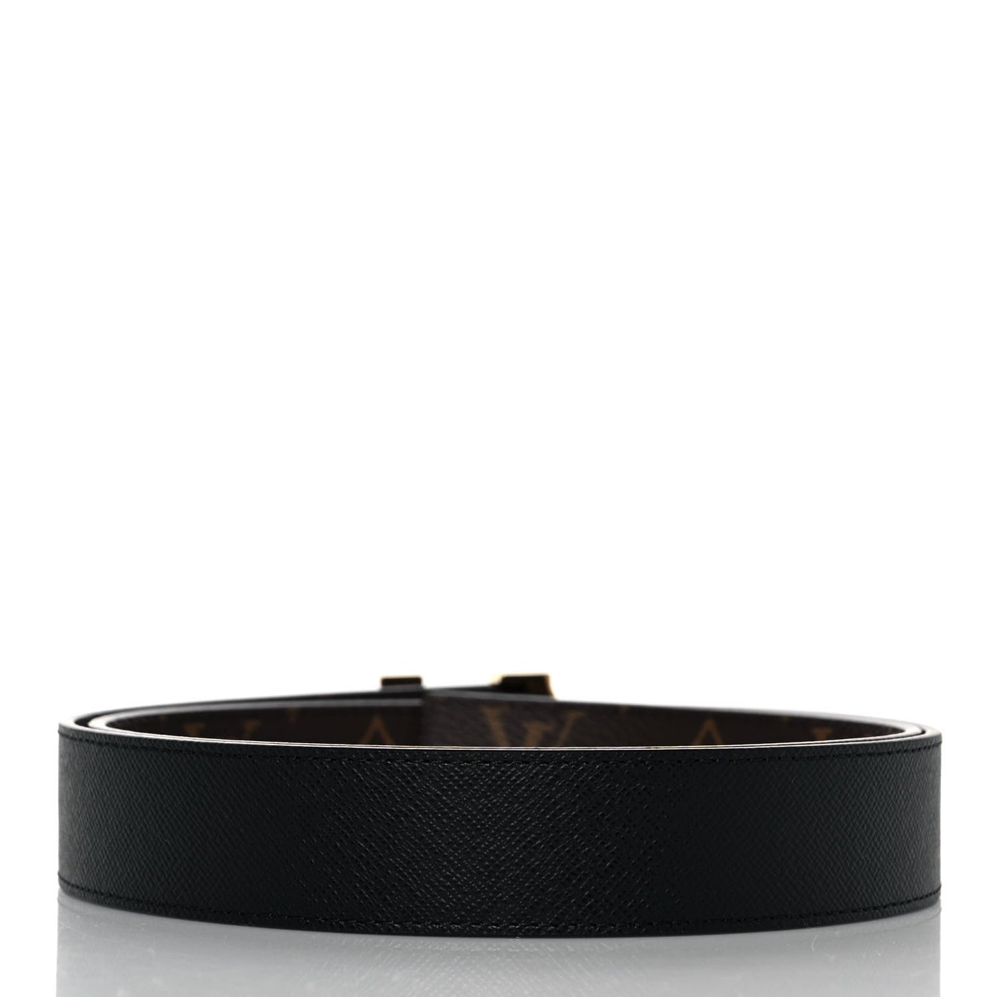 Calfskin Monogram 30mm LV Initiales Reversible Belt 85 34 Black