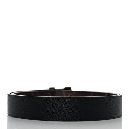 Louis Vuitton Calfskin Monogram 30mm LV Initiales Reversible Belt 85 34 Black 2 of 5