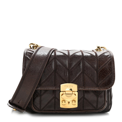 Miu Miu Nappa Chevron Patchwork Flap Brown 2 of 19