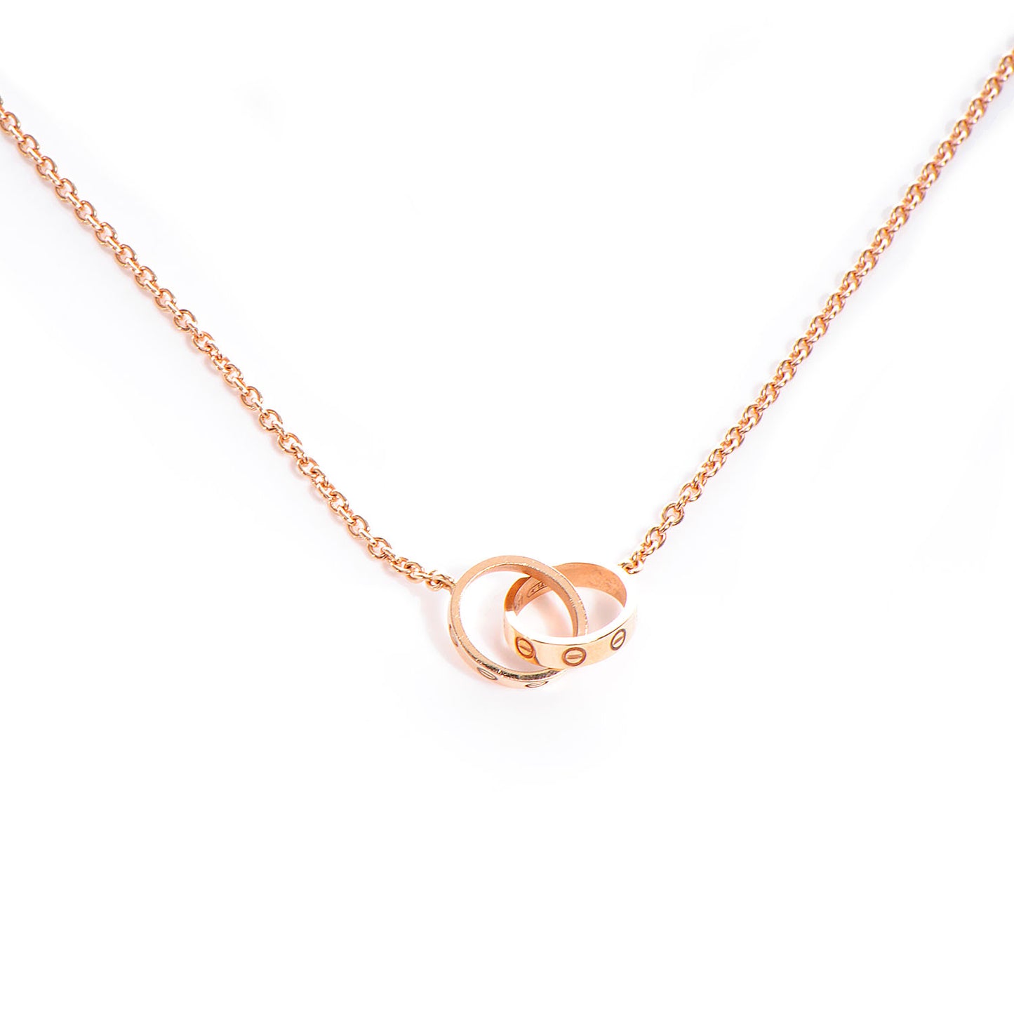 18K Pink Gold Interlocking LOVE Necklace