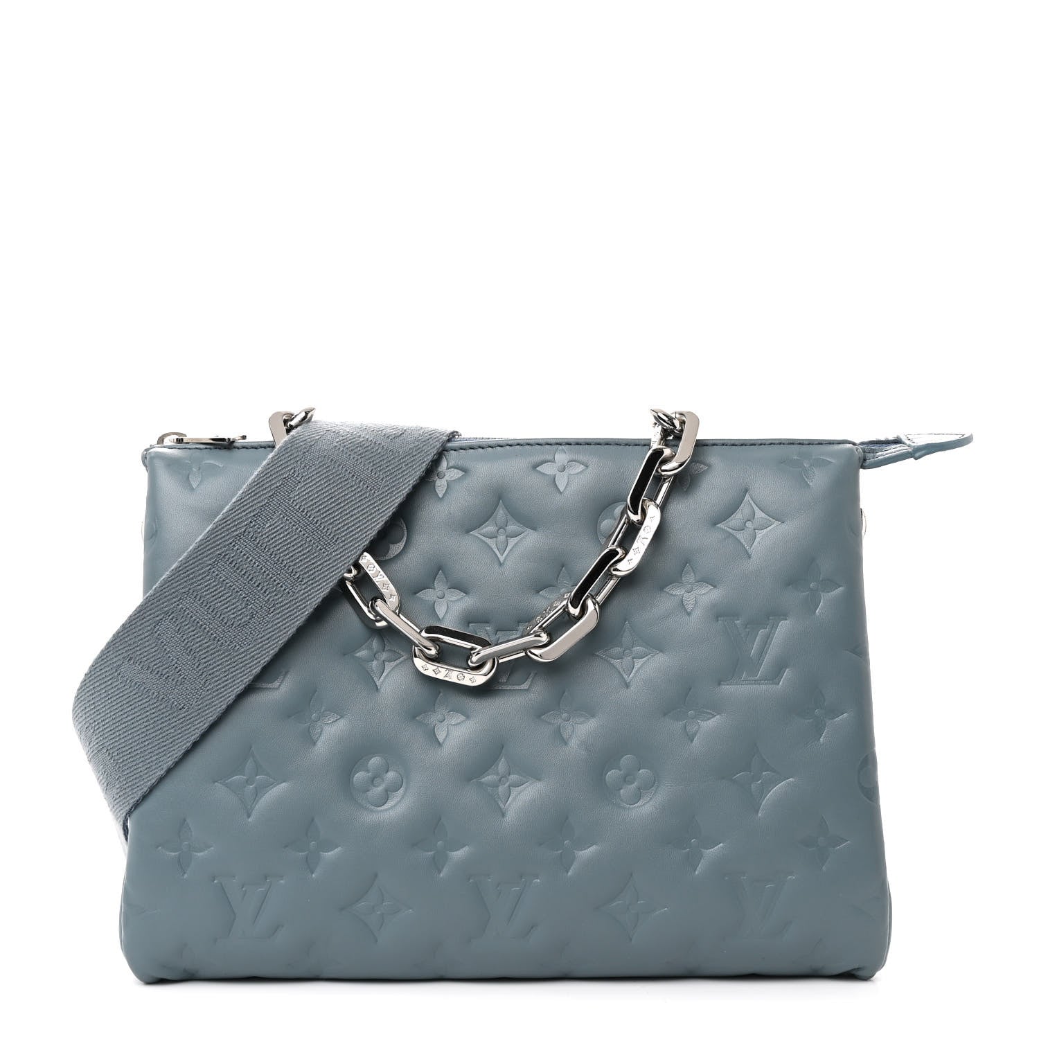 Louis Vuitton Lambskin Embossed Monogram Coussin Blue Glacier 1 of 10