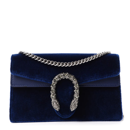 Gucci Velvet Super Mini Dionysus Shoulder Bag Cobalt 1 of 10