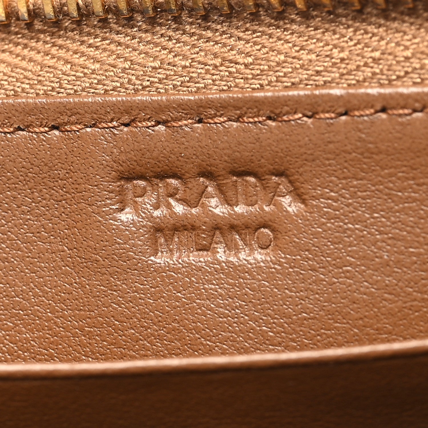 Prada Soft Calf Quilted Zip Around Wallet Cannella 6 of 9