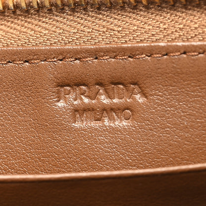Prada Soft Calf Quilted Zip Around Wallet Cannella 6 of 9