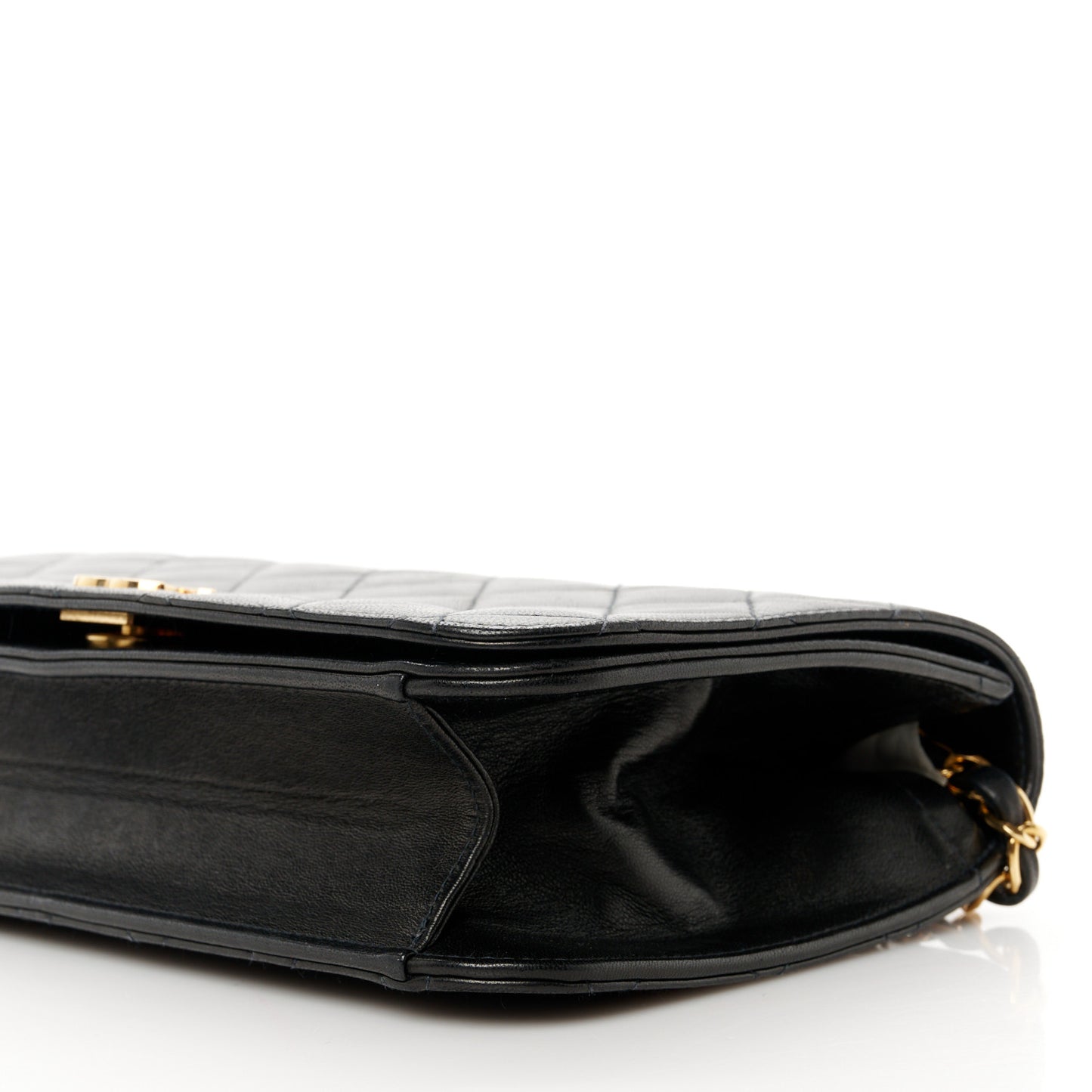 Lambskin Quilted Small Single Flap Black