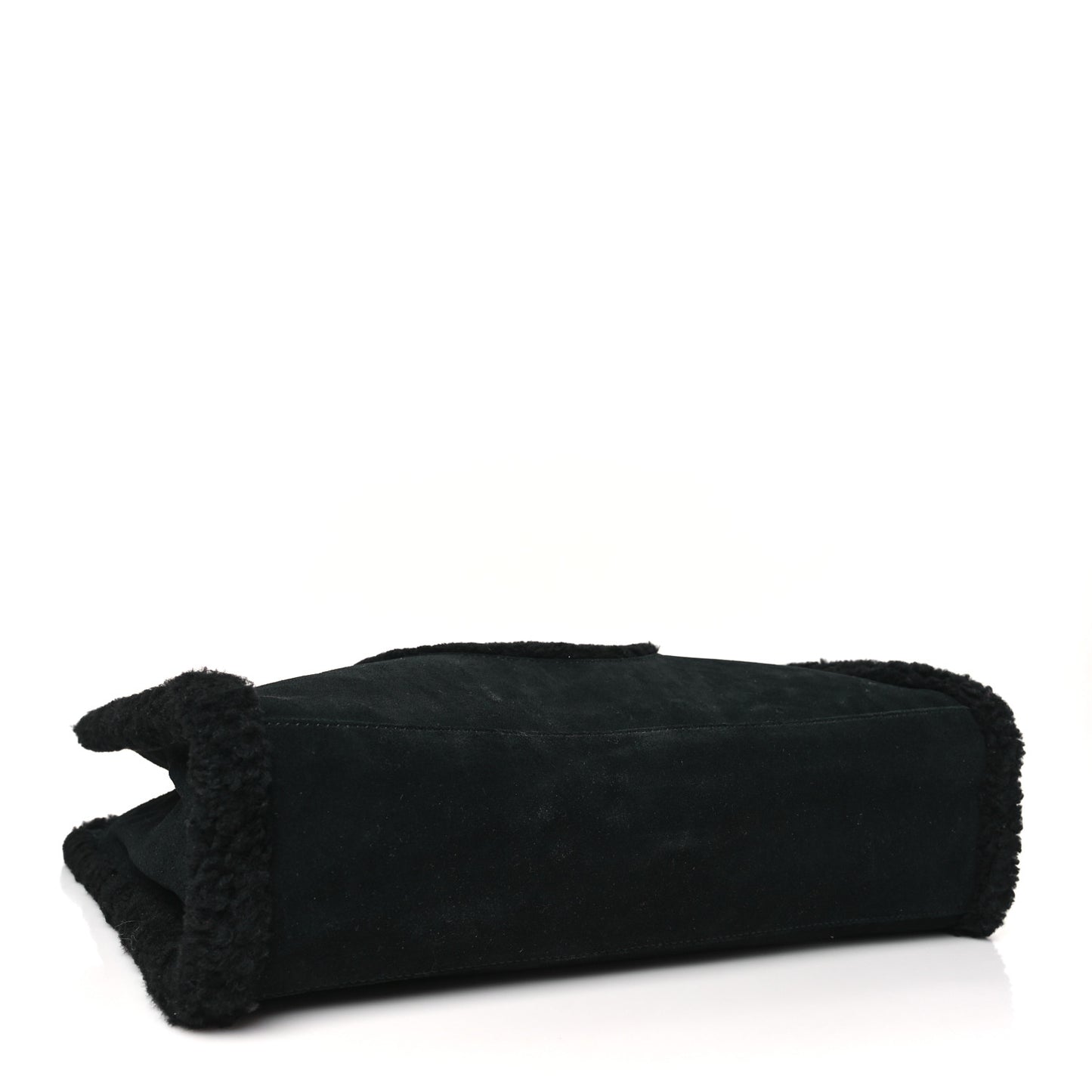 X UGG Suede Shearling Medium Shopping Bag Raw Black