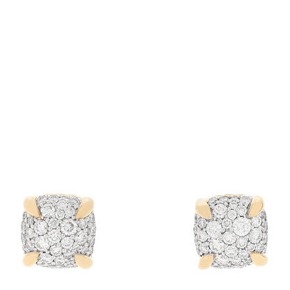 David Yurman 18K Yellow Gold Diamond 8mm Chatelaine Pave Stud Earrings 1 of 5