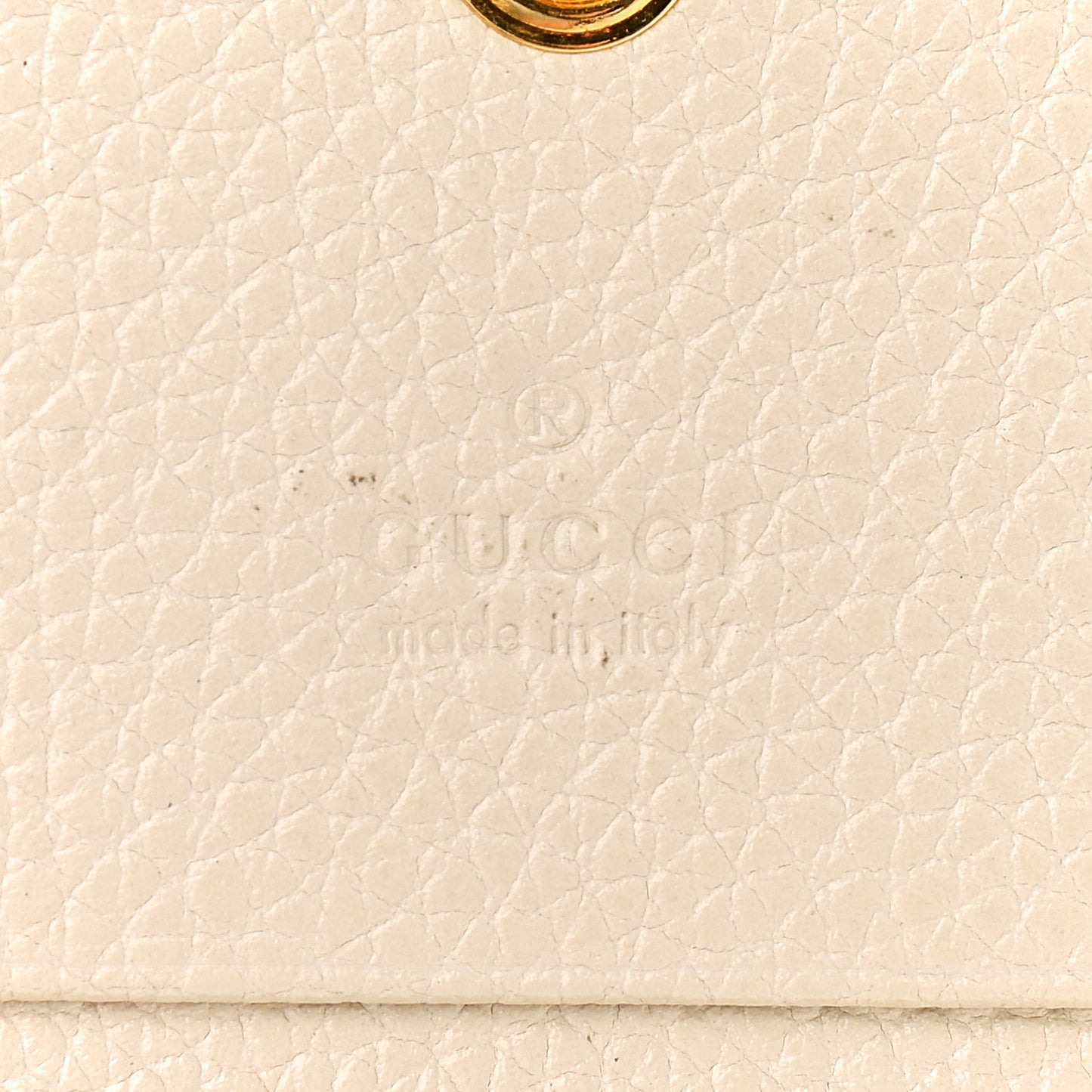 Grainy Calfskin Zumi Chain Card Case Wallet White