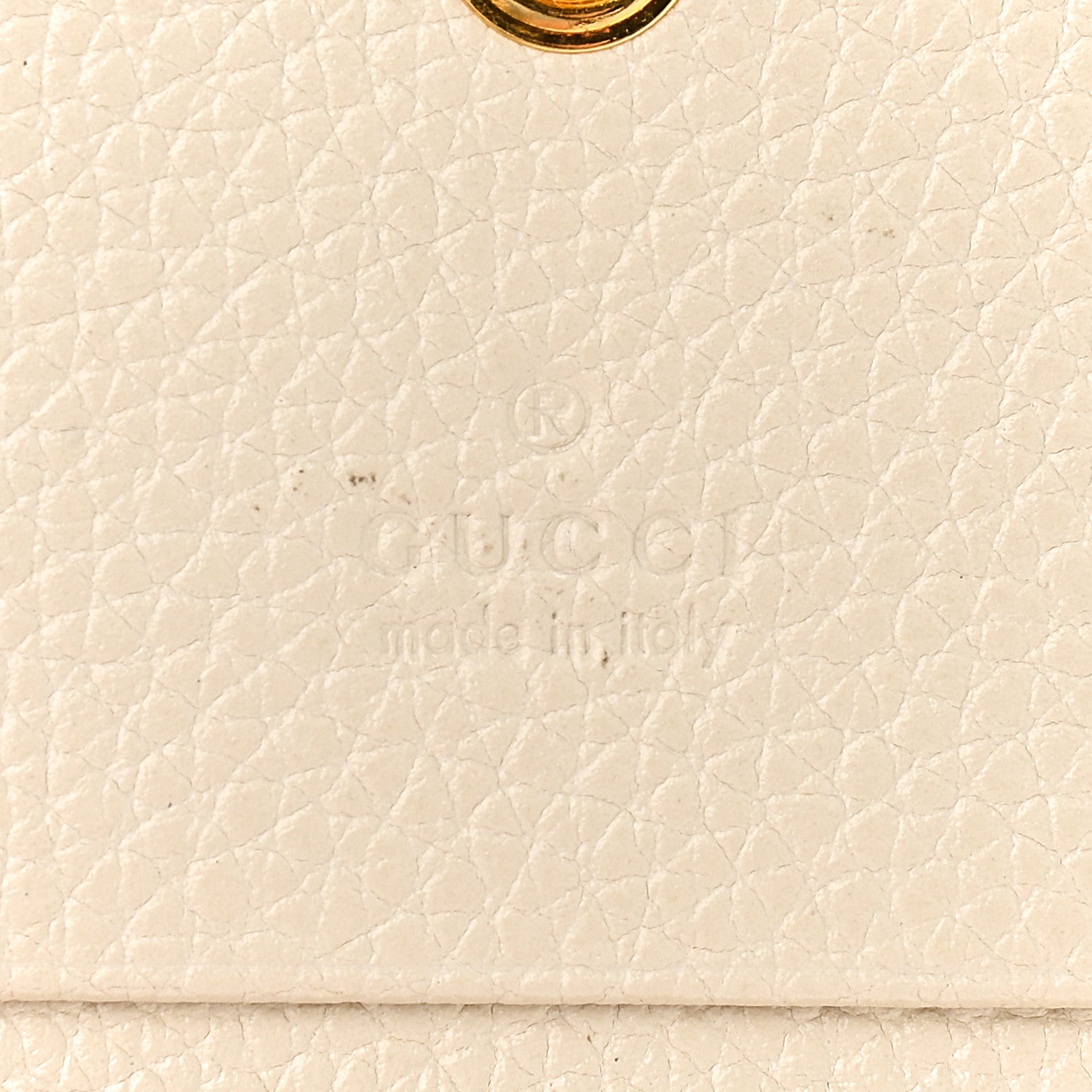 Gucci Grainy Calfskin Zumi Chain Card Case Wallet White 6 of 9