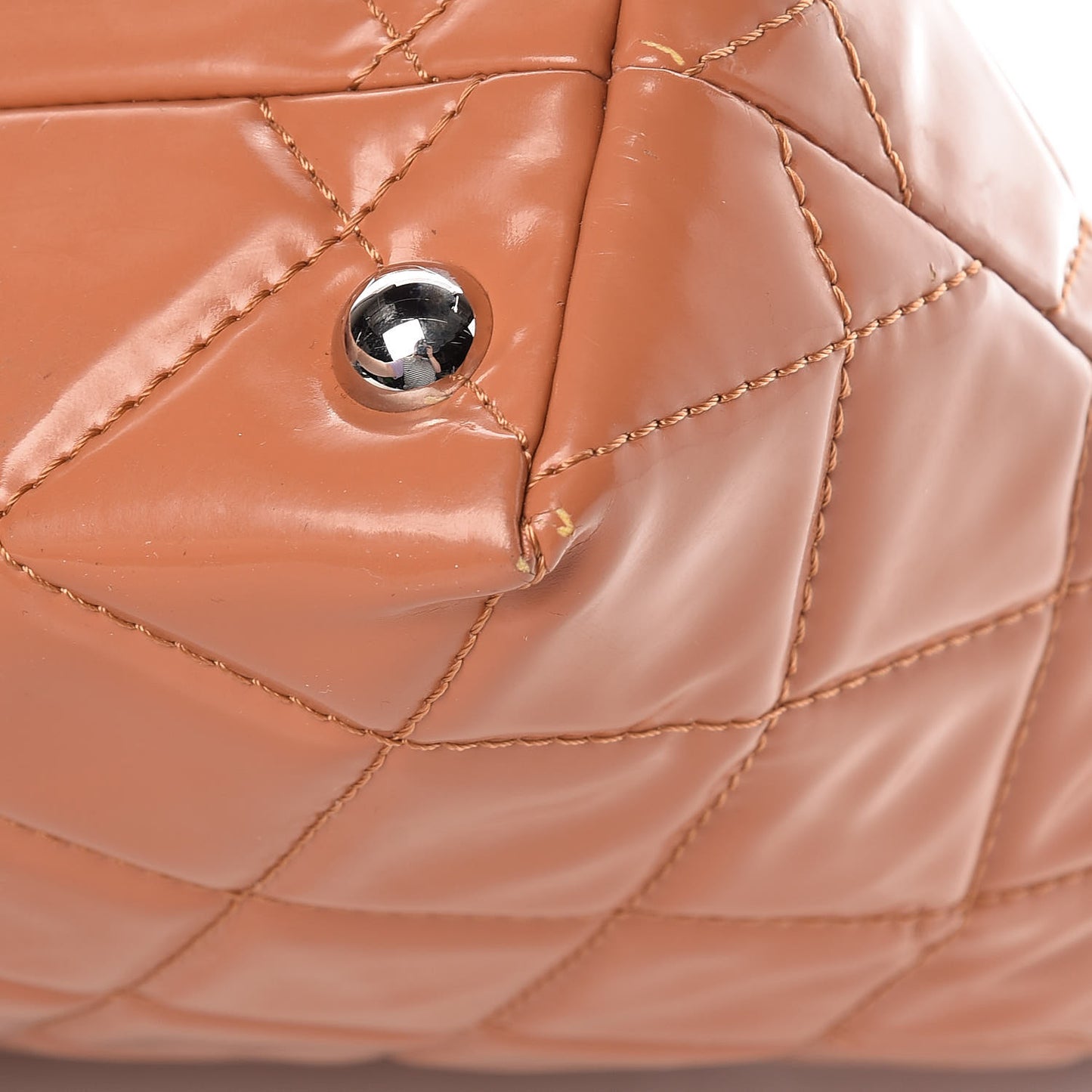 Vinyl Quilted In The Business North South Tote Orange