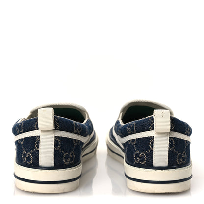 Gucci New Denim GG Monogram Mens 1977 Tennis Slip On Sneakers 8.5 Blue Tea Mystic White 6 of 10