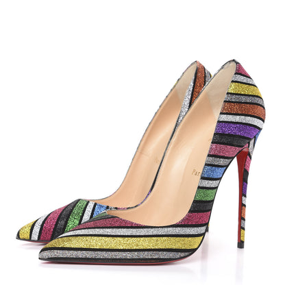 Christian Louboutin Suede Stripyglitter So Kate 120 Pumps 41 Multi 3 of 7