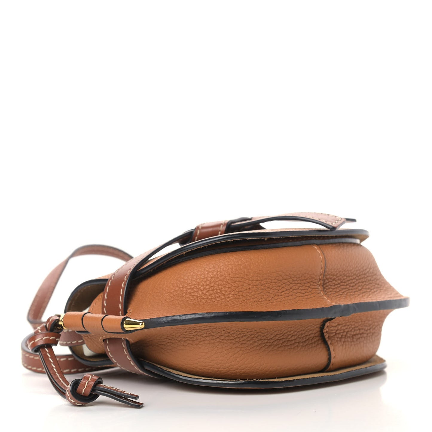 Grained Calfskin Mini Gate Crossbody Bag Caramel Pecan
