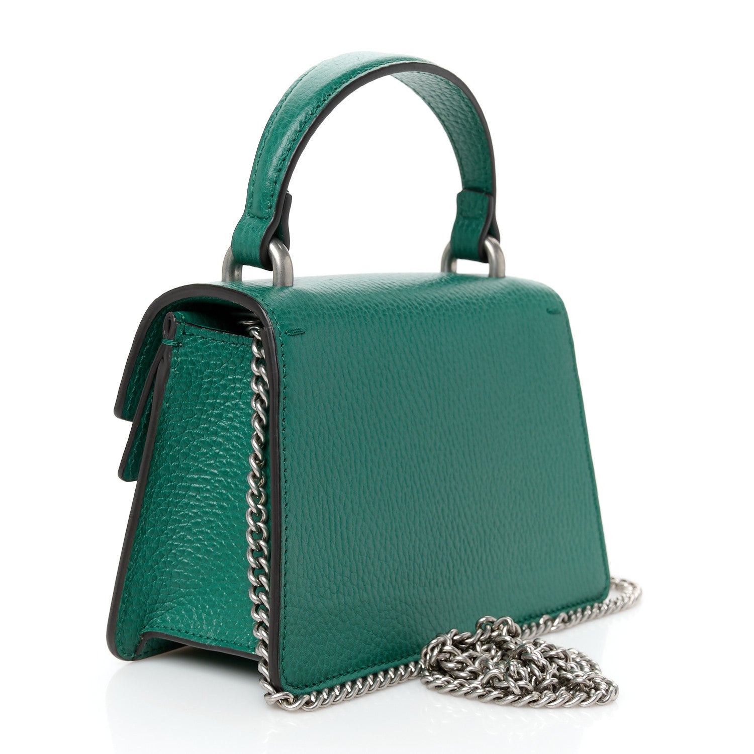 Gucci Dollar Calfskin Crystal Mini Dionysus Top Handle Bag Emerald 3 of 10