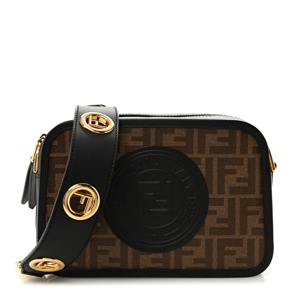 FENDI名刺入れCC CASE VIT.SOFT STAMPA FF 1974 Fendi Glazed Fabric Vitello Century F is Fendi FF 1974 Stamp Patch