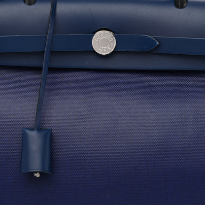 Hermes Toile H Berline Vache Hunter Herbag Zip PM 31 Bleu Encre Bleu Saphir 10 of 12