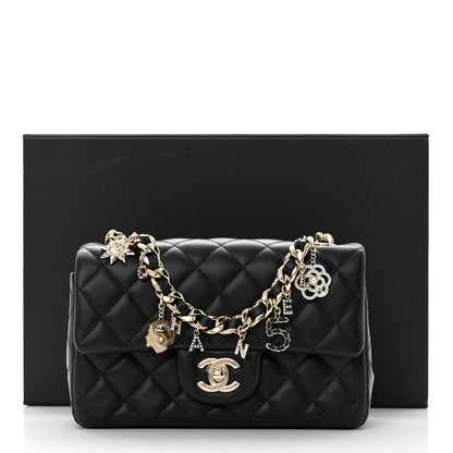 Chanel Lambskin Quilted Mini Coco Charms Rectangular Flap Black 11 of 11