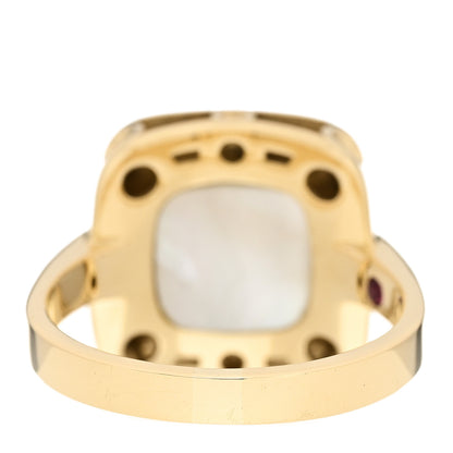 Roberto Coin 18K Yellow Gold Mother of Pearl Pois Moi Square Ring 55 7.25 3 of 5