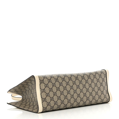 Gucci GG Supreme Monogram Medium Padlock Tote White 4 of 14