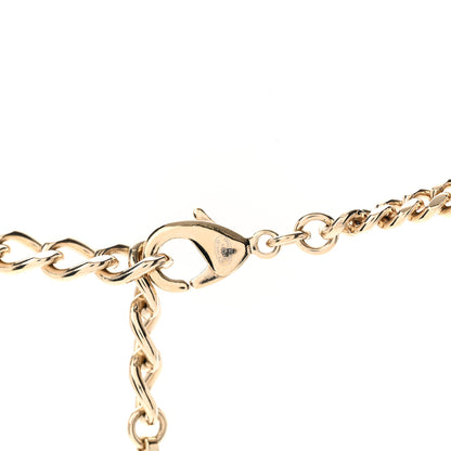 Chanel Metal Crystal Quilted Flap Bag Necklace Red Gold 6 of 7