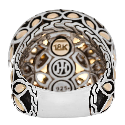 John Hardy Sterling Silver 18K Yellow Gold Citrine Garnet Batu Kawung Ring 52 6 4 of 5