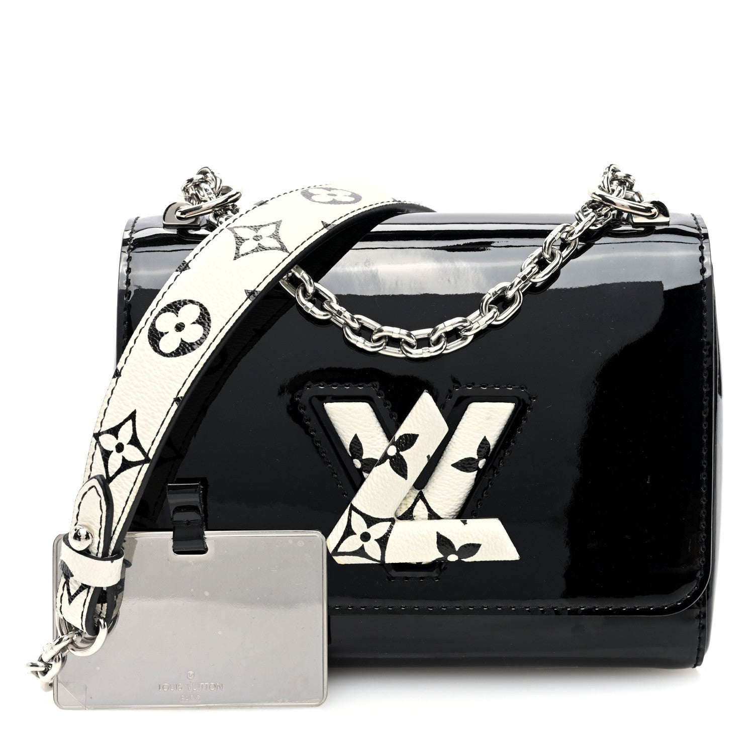Louis Vuitton Patent Monogram Twist Shoulder Bag PM Black 3 of 10