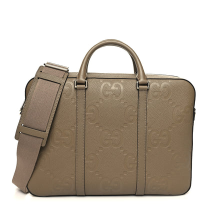 Gucci Piuma Calfskin Jumbo GG Embossed Briefcase Good Taupe 1 of 11