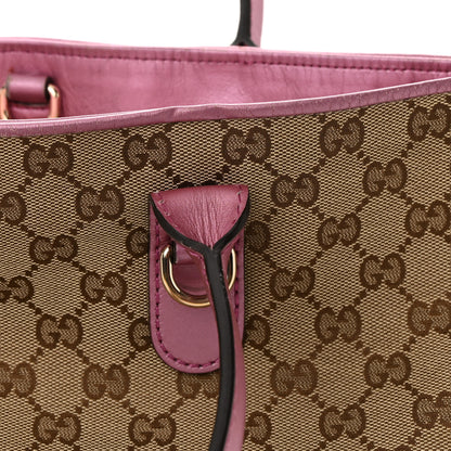 Gucci Monogram Large Heart Bit Charm Top Handle Tote Pink 16 of 23