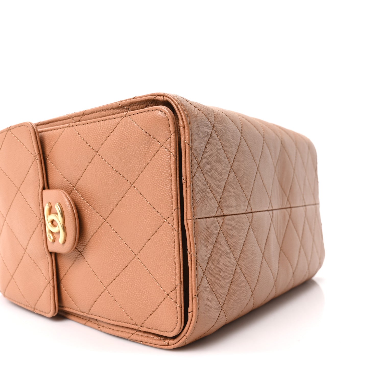 Caviar Quilted Small Chanel 25 Handbag Dark Beige