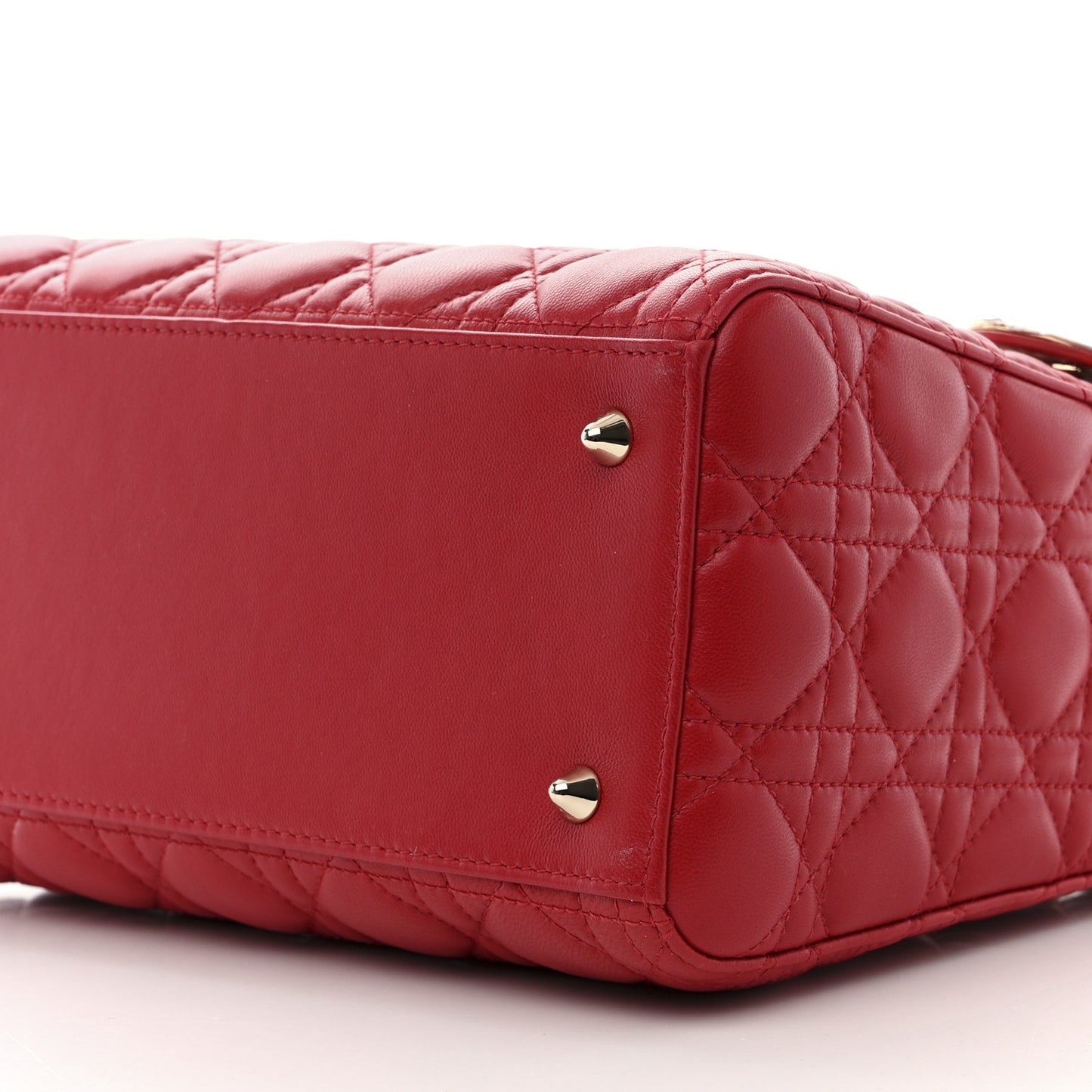 Lambskin Cannage Medium Lady Dior Red