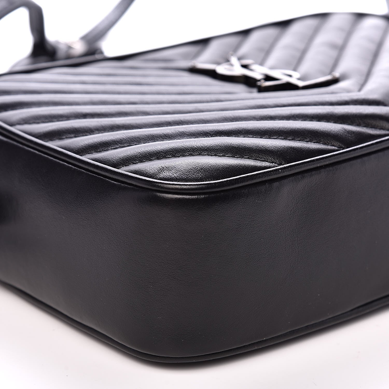 Saint Laurent Calfskin Matelasse Monogram Lou Camera Bag Black 9 of 11