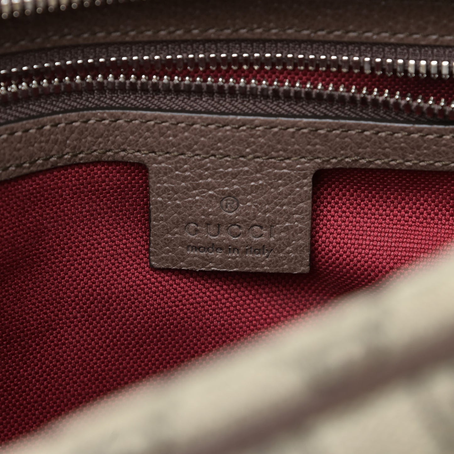 GG Supreme Monogram Textured Calfskin Square Messenger Bag Beige Ebony New Acero