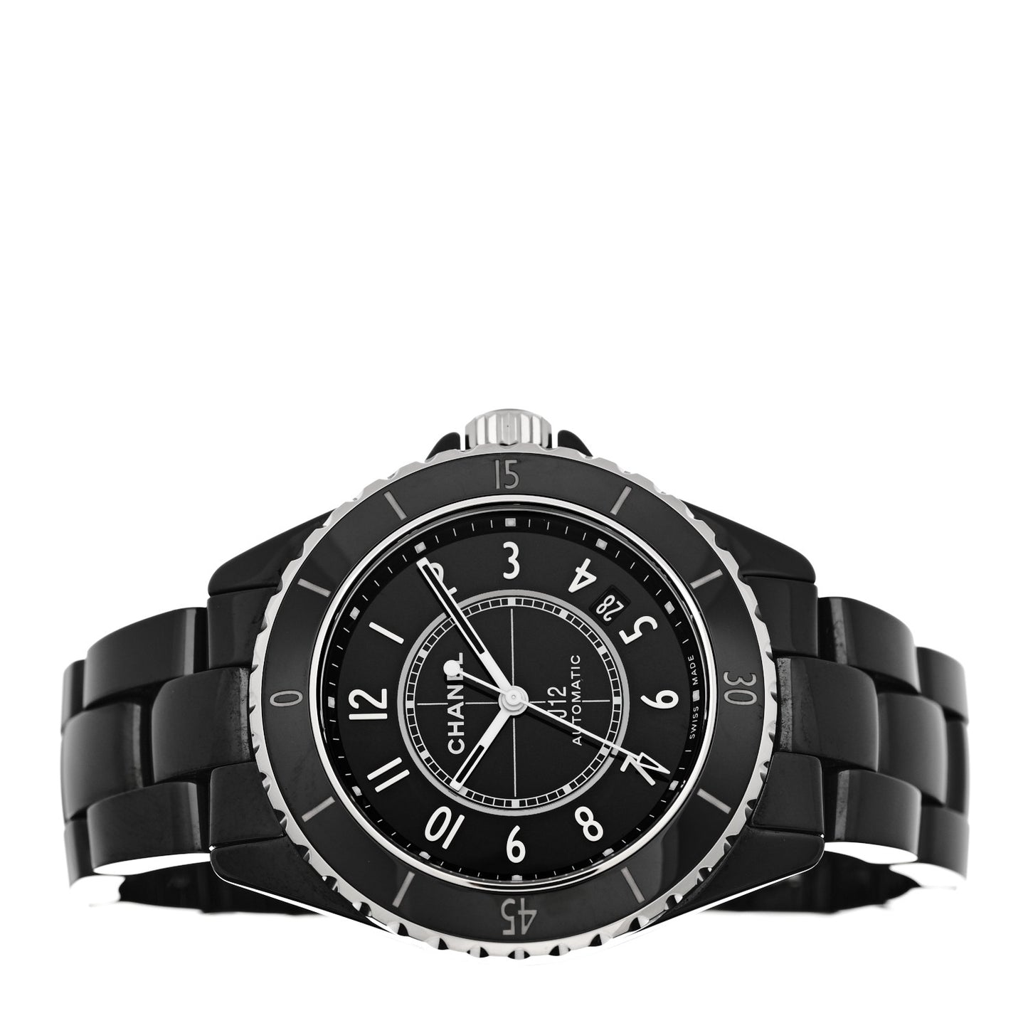Stainless Steel Ceramic 38mm J12 Automatic Watch Black
