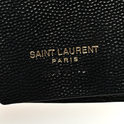 Saint Laurent Grain de Poudre Matelasse Cassandre Monogram Slim Key Case Black 6 of 6