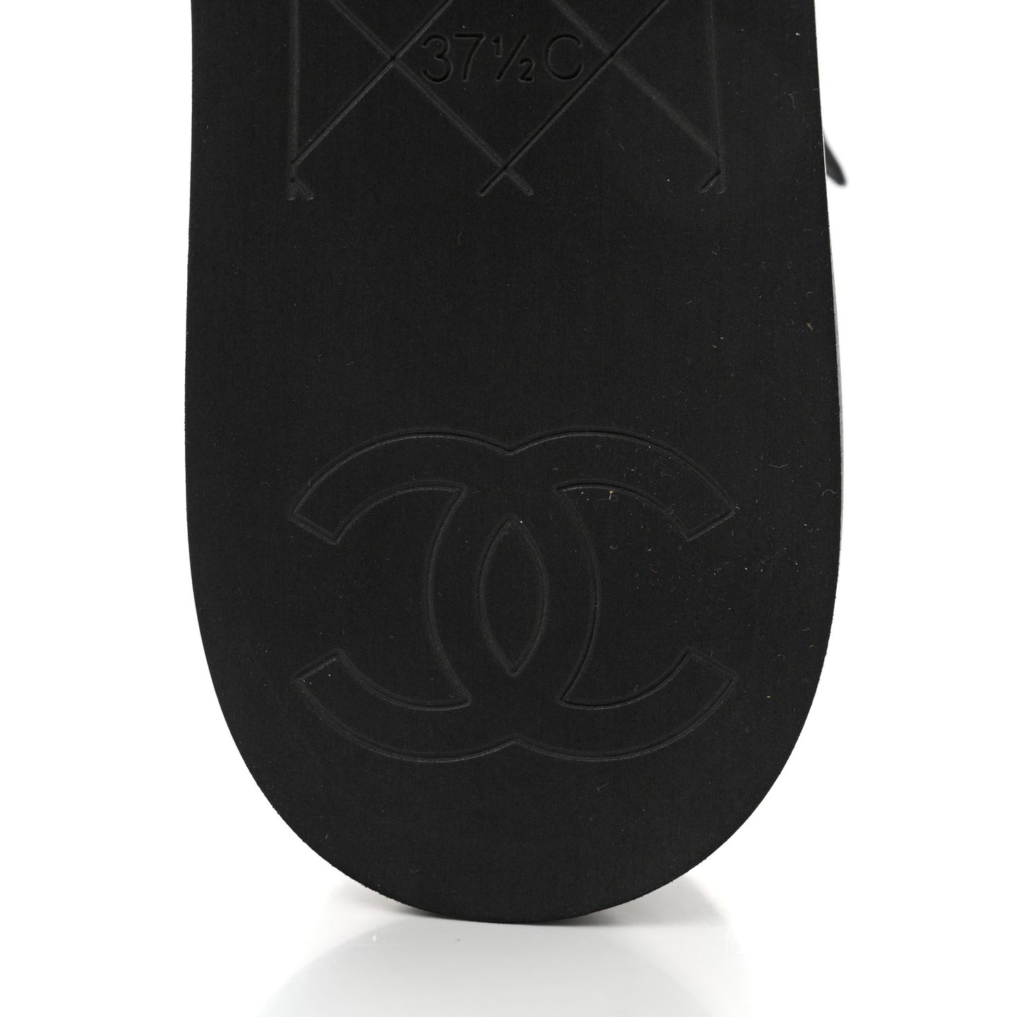 Lambskin Quilted CC Platform Sandals 37.5 Black