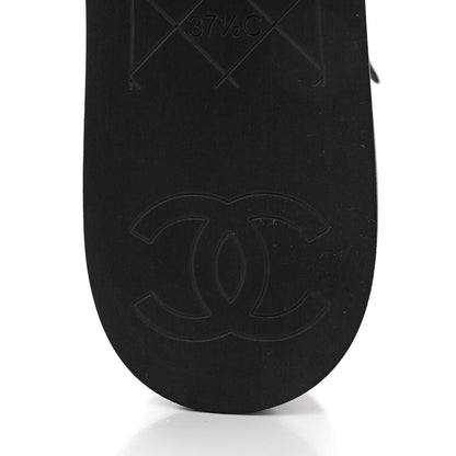 Chanel Lambskin Quilted CC Platform Sandals 37.5 Black 8 of 10