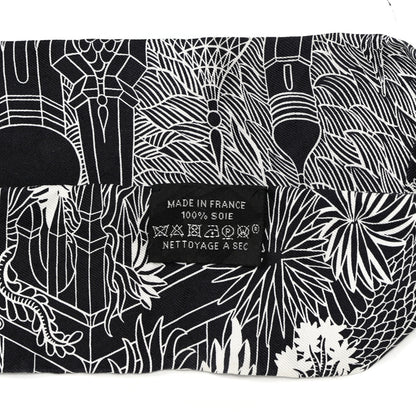 Hermes Silk Animapolis Twilly Black White 5 of 5