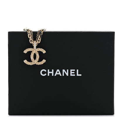 Chanel Crystal CC Multi Strand Chain Necklace Gold 7 of 7