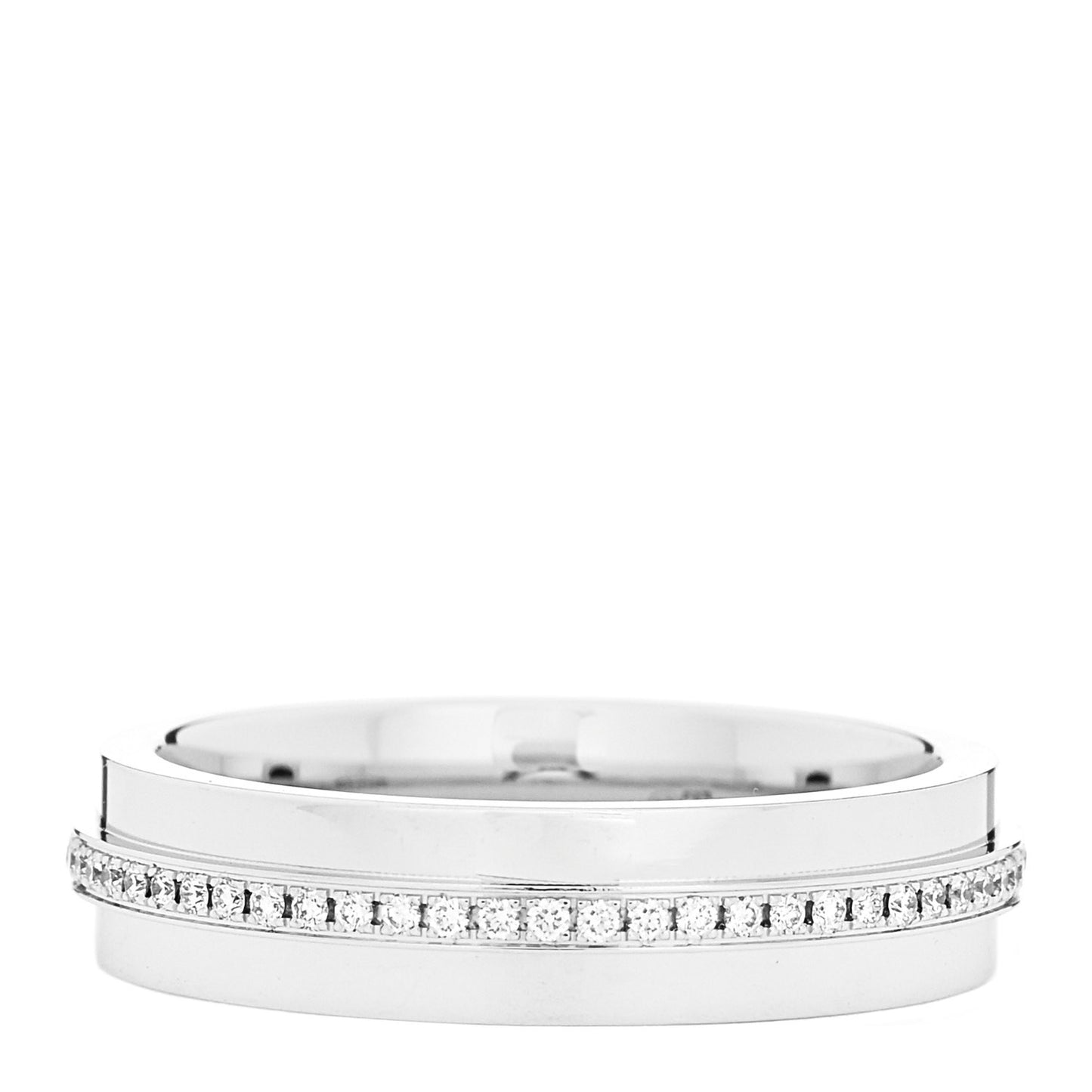 18K White Gold Diamond Narrow T Two Ring 49 5